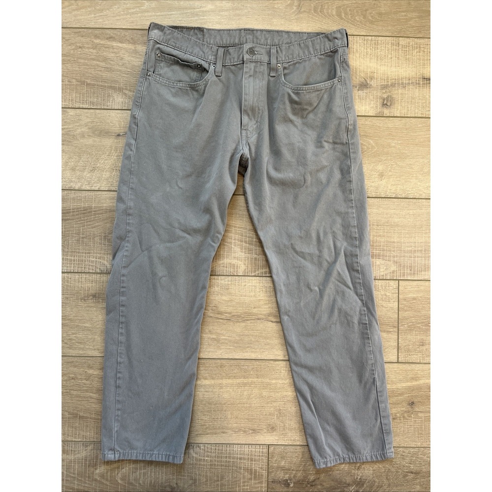 Levis 502 Jeans Gray Mens 34x30 (Fits 34x28) Tapered Stretch Jeans white tab
